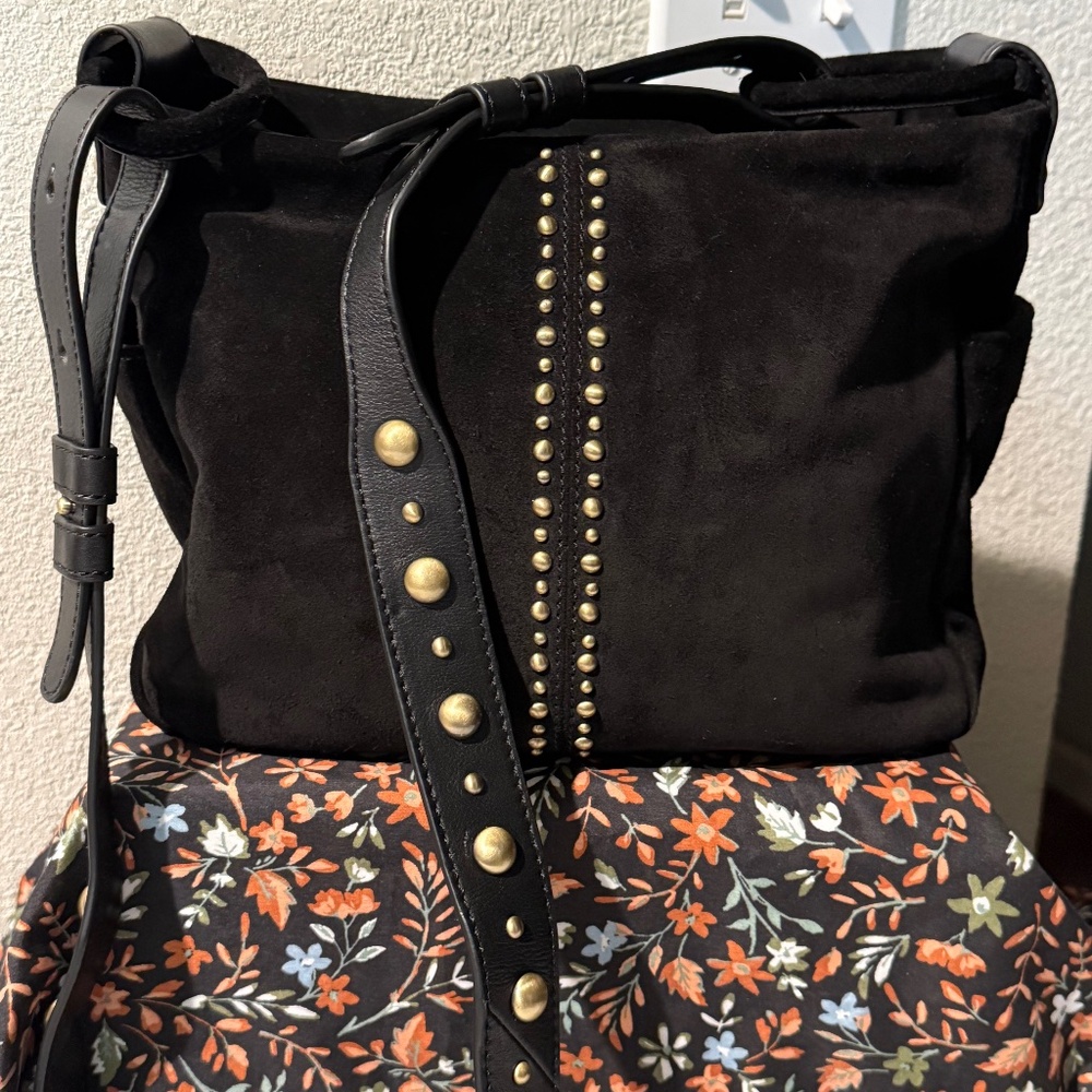 HOBO International Sheila Crossbody Handbag Suede Studded Leather HTF NWOT RARE